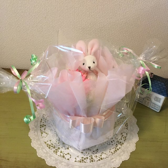 おむつケーキ Mini Pink アレンジタイプ ハンドメイドマーケット Minne