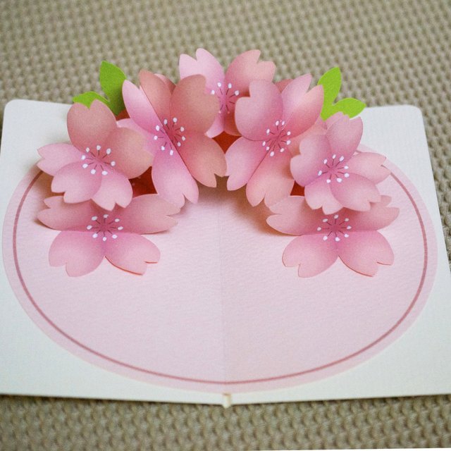 ポップアップカード 桜の花 ハンドメイドマーケット Minne