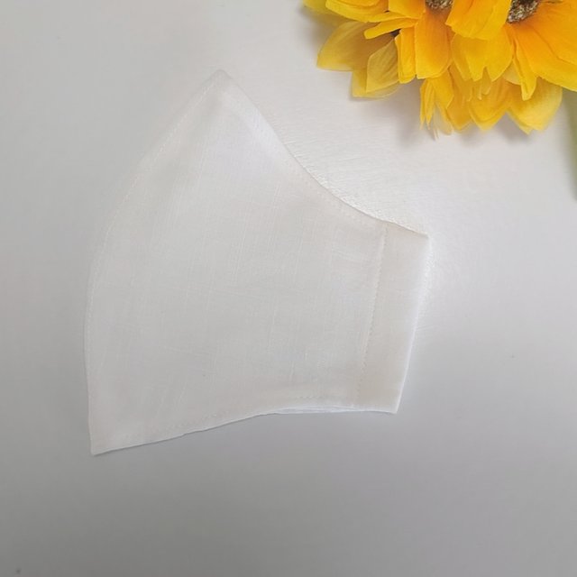 コットン × Wガーゼ【立体布マスク】ホワイト色