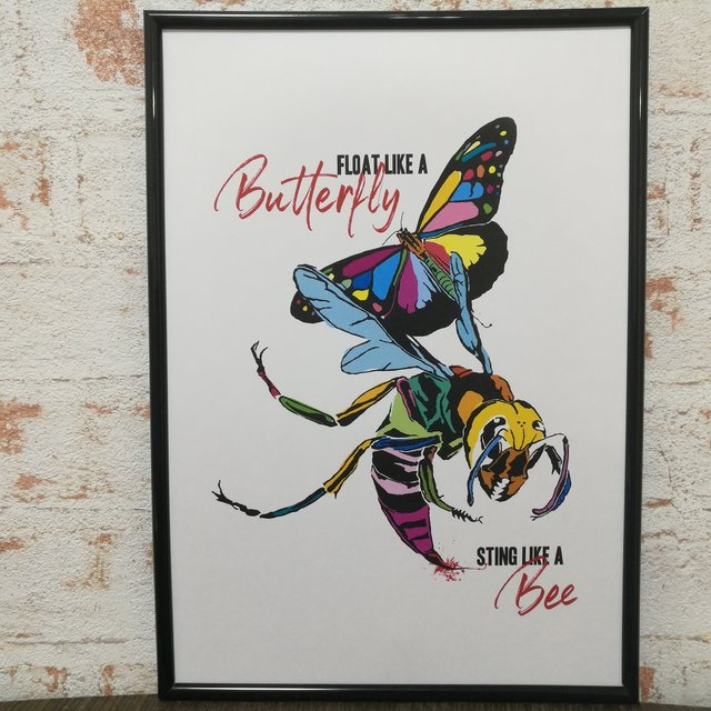 アートポスター 蜂と蝶 Minne 日本最大級のハンドメイド 手作り通販サイト