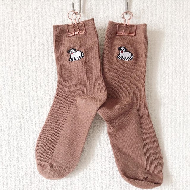 犬の刺繍靴下ブラウン 22cm 25cm対応 Minne 日本最大級のハンドメイド 手作り通販サイト 犬の刺繍靴下ブラウン 22cm 25cm対応 Minne 日本最大級のハンドメイド 手作り通販サイト