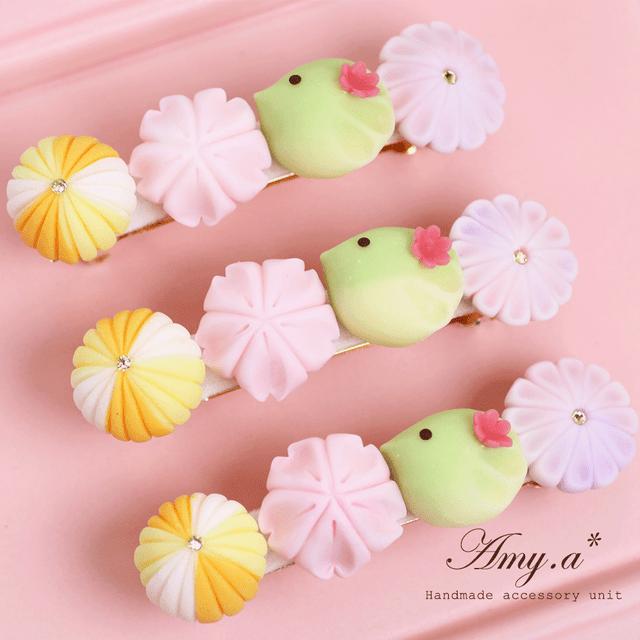 季節限定4 30まで 和菓子のバレッタ 春 Minne 日本最大級のハンドメイド 手作り通販サイト 季節限定4 30まで 和菓子のバレッタ 春 Minne 日本最大級のハンドメイド 手作り通販サイト