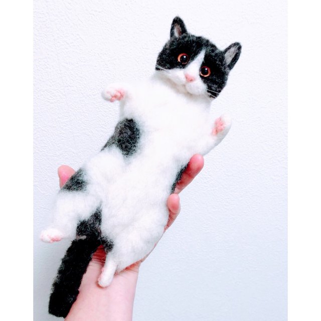 ヘソ天猫ちゃん クッション付き ハンドメイドマーケット Minne ヘソ天猫ちゃん クッション付き ハンドメイドマーケット Minne