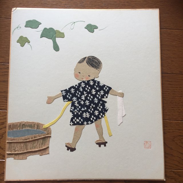 子どもの水遊び 切り絵 貼り絵 ハンドメイドマーケット Minne 子どもの水遊び 切り絵 貼り絵 ハンドメイドマーケット Minne