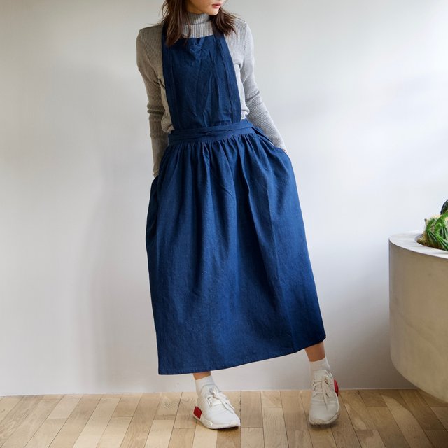 モリノガッコウ サロペットエプロンワンピース 中厚地デニム生地 ハンドメイドマーケット Minne モリノガッコウ サロペットエプロンワンピース 中厚地デニム生地 ハンドメイドマーケット Minne