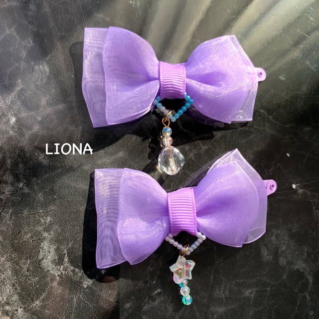 希少!!】 【オーガンジー×リバティ柄りぼん】ヘアクリップピン 偽物 【オーガンジー×リバティ柄りぼん】ヘアクリップピン ファッション雑貨