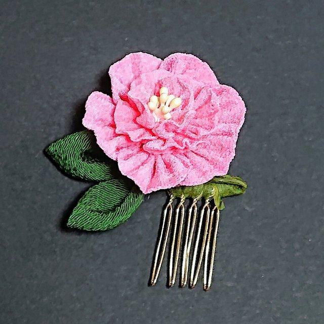 さざんかつまみ細工髪飾り ハンドメイドマーケット Minne さざんかつまみ細工髪飾り ハンドメイドマーケット Minne