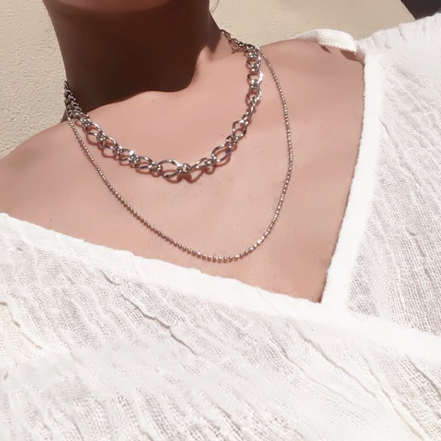 3way ヴィンテージ 風 ハンドメイド チョーカー ネックレス シルバー メタル 鎖 ネックレス ボール ネックレス 2連 ハンドメイドマーケット Minne 3way ヴィンテージ 風 ハンドメイド チョーカー ネックレス シルバー メタル 鎖 ネックレス ボール ネックレス 2連 ハンドメイドマーケット Minne