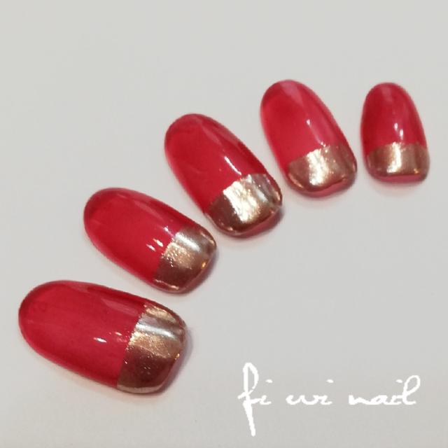 Mirror Red ネイルチップ フレンチ 赤 大人 ミラー シアー ハンドメイドマーケット Minne Mirror Red ネイルチップ フレンチ 赤 大人 ミラー シアー ハンドメイドマーケット Minne