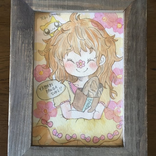 やっぱりパンが好き イラスト原画 ハンドメイドマーケット Minne やっぱりパンが好き イラスト原画 ハンドメイドマーケット Minne