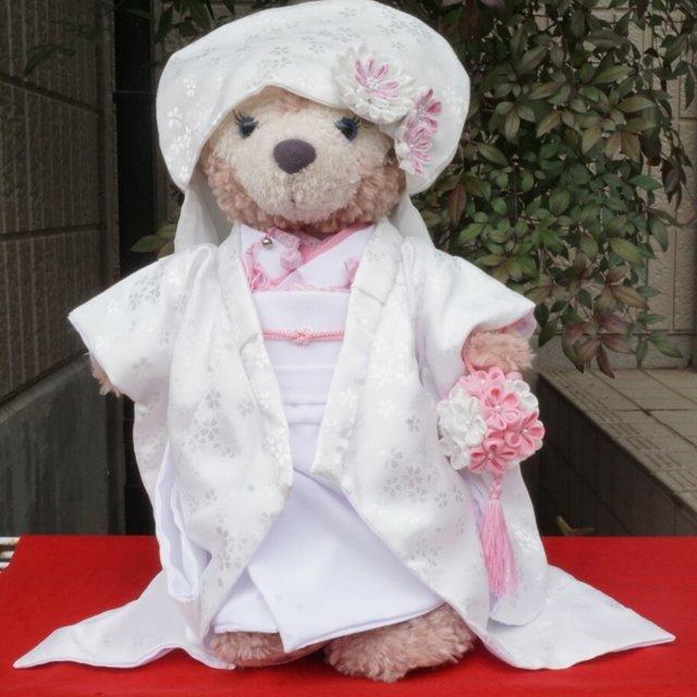 ダッフィー&シェリーメイのウェディング衣装 羽織袴と白無垢 ピンク 