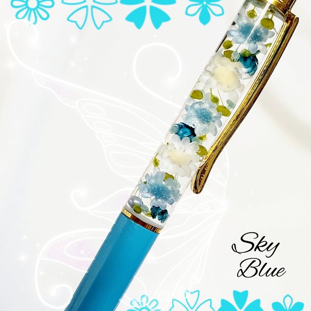 送料無料 安くて可愛い ハーバリウムボールペン 花材たっぷり スカイブルー 水色 プレゼントに ハンドメイドマーケット Minne 送料無料 安くて可愛い ハーバリウムボールペン 花材たっぷり スカイブルー 水色 プレゼントに ハンドメイドマーケット Minne