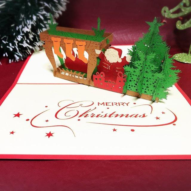 送料無料 手作りクリスマスポップアップカード クリスマス サンタさんと暖炉 ハンドメイドマーケット Minne 送料無料 手作りクリスマスポップアップカード クリスマス サンタさんと暖炉 ハンドメイドマーケット Minne