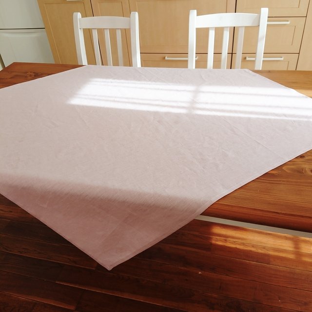 フレンチリネン ダスティピンクのテーブルクロス 正方形 100cm角 1m角 Minne 日本最大級のハンドメイド 手作り通販サイト