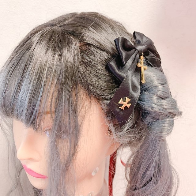 リボンヘアクリップ ツインテール ゆめかわいい 病みかわいい 量産型 ロリータ ゴスロリ クロス ハンドメイドマーケット Minne リボンヘアクリップ ツインテール ゆめかわいい 病みかわいい 量産型 ロリータ ゴスロリ クロス ハンドメイドマーケット Minne