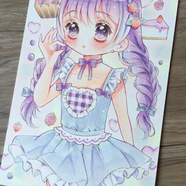 コピックで可愛い女の子のイラスト Minne 日本最大級のハンドメイド 手作り通販サイト