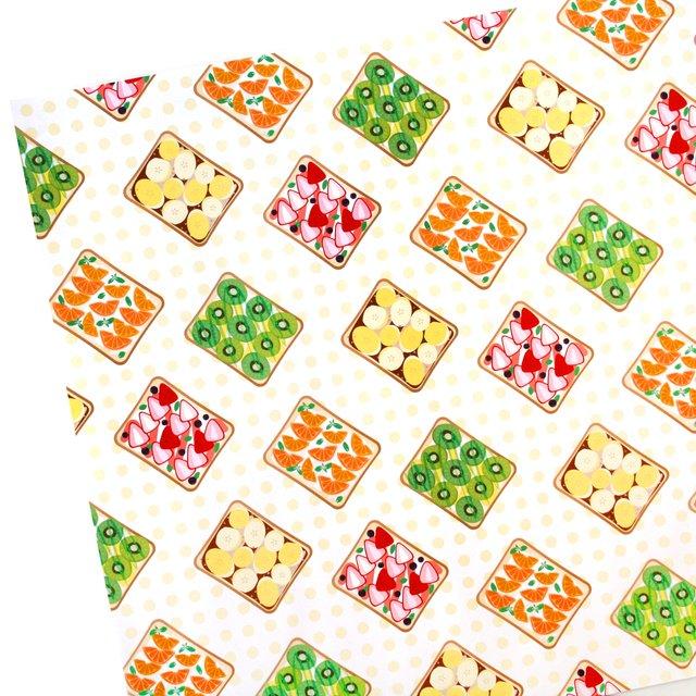 ラッピングペーパー フルーツトースト10枚セット 紙モノ 包装紙 ハンドメイド レトロ かわいい ラッピング カフェ パン Minne 日本最大級のハンドメイド 手作り通販サイト