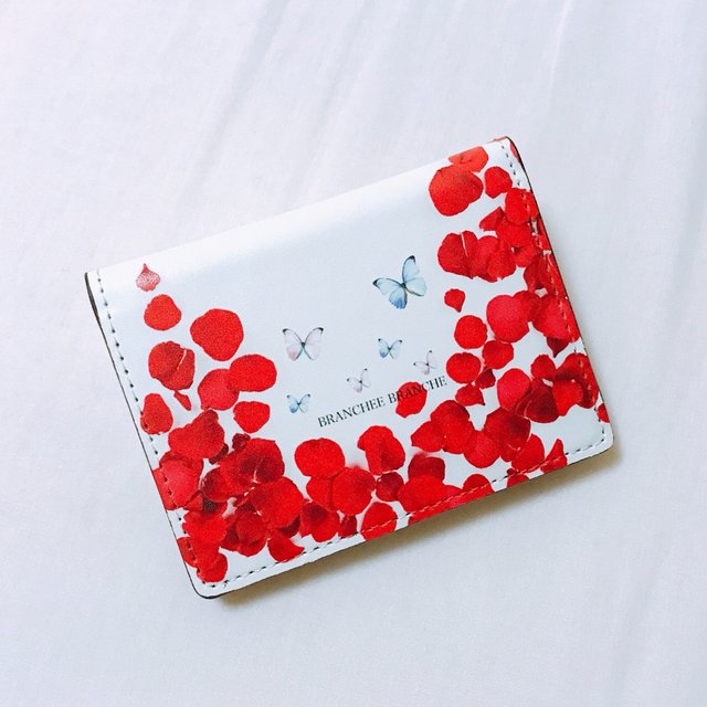 赤バラ＆バタフライデザイン カードケース
