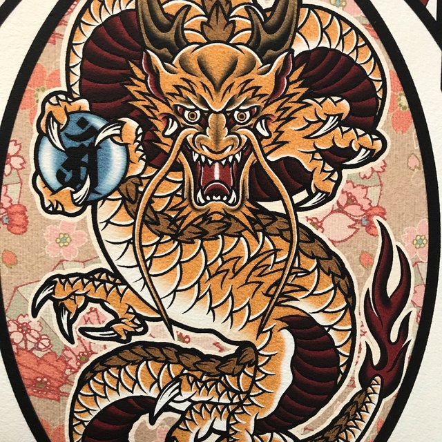 和風デザイン 魔除け 縁起物の黄龍 正面龍 梵字 サイズ フレーム付き ハンドメイドマーケット Minne 和風デザイン 魔除け 縁起物の黄龍 正面龍 梵字 サイズ フレーム付き ハンドメイドマーケット Minne