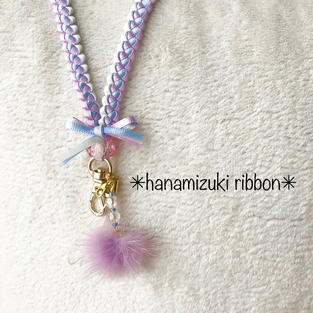再販 大人可愛いネックストラップ ミンクポンポン付き ハンドメイドマーケット Minne 再販 大人可愛いネックストラップ ミンクポンポン付き ハンドメイドマーケット Minne