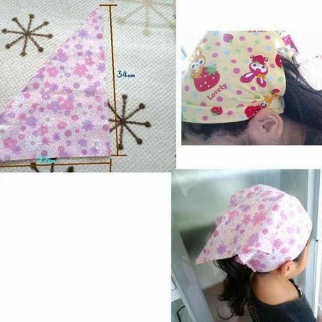 髪型崩れが気になる子に ジュニア用三角巾 ハンドメイドマーケット Minne 髪型崩れが気になる子に ジュニア用三角巾 ハンドメイドマーケット Minne