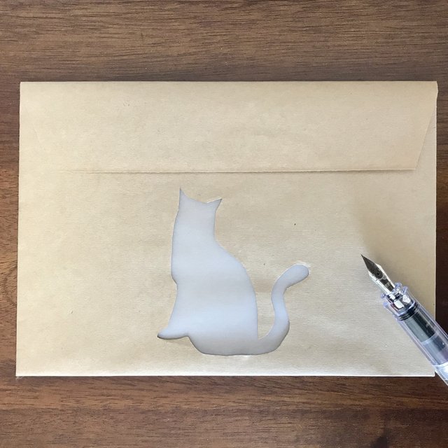 透けるシルエット封筒 猫 送料無料 minne 日本最大級のハンドメイド