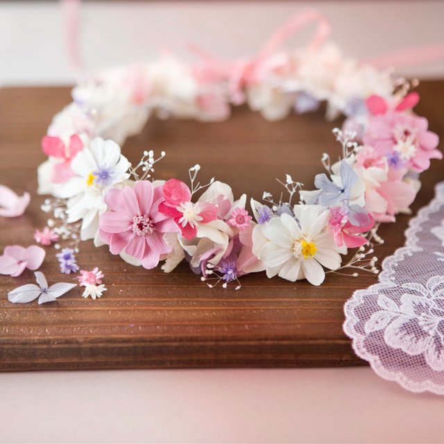 Mimi 手作りキット ピンクパープルの子供用花冠 ハンドメイドマーケット Minne Mimi 手作りキット ピンクパープルの子供用花冠 ハンドメイドマーケット Minne