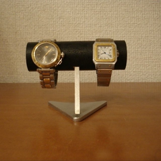 父の日に腕時計スタンド！2本掛けブラックデザイン腕時計スタンド N121212 | minne 日本最大級のハンドメイド・手作り通販サイト