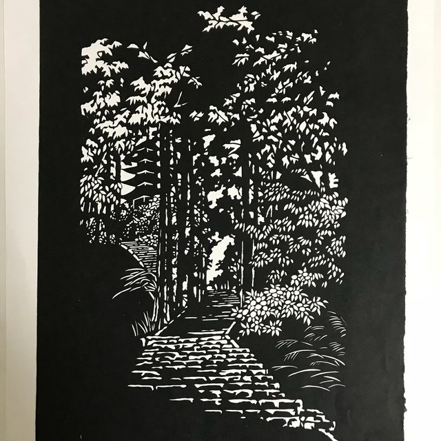切り絵 山の参道 ハンドメイドマーケット Minne 切り絵 山の参道 ハンドメイドマーケット Minne