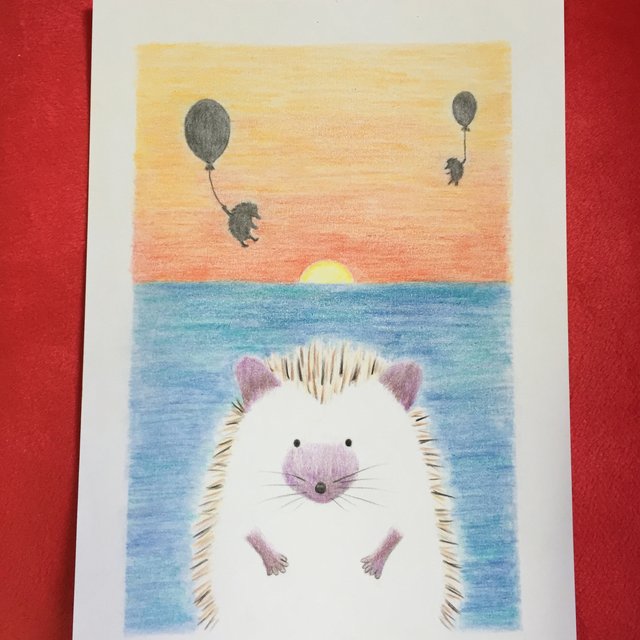 手書きイラスト ハリネズミと夕日 Minne 日本最大級のハンドメイド 手作り通販サイト 手書きイラスト ハリネズミと夕日 Minne 日本最大級のハンドメイド 手作り通販サイト