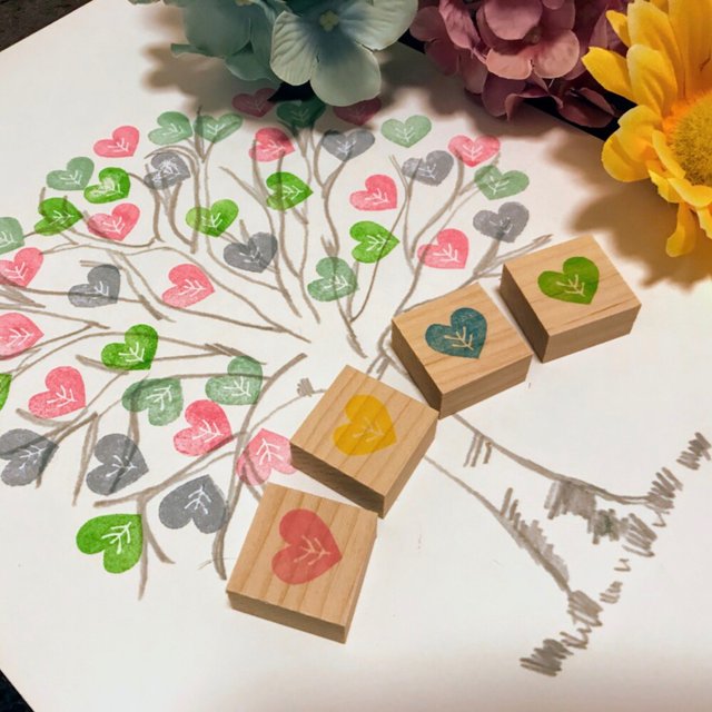 結婚式 ウェディングツリー ハート葉っぱスタンプ ハンドメイドマーケット Minne 結婚式 ウェディングツリー ハート葉っぱスタンプ ハンドメイドマーケット Minne