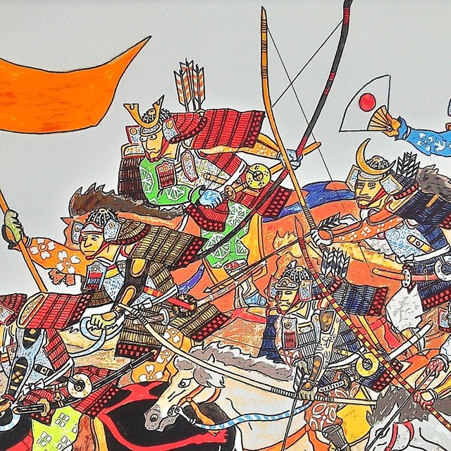 038 色鉛筆画 水彩色鉛筆 サイズ 鎧武者イラスト 騎馬武者 サムライ Minne 日本最大級のハンドメイド 手作り通販サイト