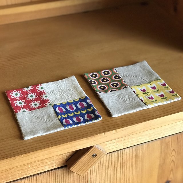 パッチワークコースター2枚セット 北欧柄 チューリップ Minne 日本最大級のハンドメイド 手作り通販サイト パッチワークコースター2枚セット 北欧柄 チューリップ Minne 日本最大級のハンドメイド 手作り通販サイト