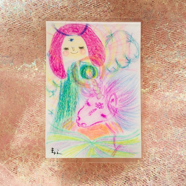 ユニコーンと天使さんの癒しの絵 カードタイプ 御守り ヒーリングアイテム ハンドメイドマーケット Minne ユニコーンと天使さんの癒しの絵 カードタイプ 御守り ヒーリングアイテム ハンドメイドマーケット Minne