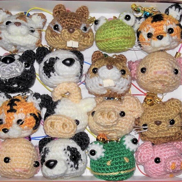 まんまるface ストラップ モーモーちゃん あみぐるみ まんまるface ストラップ モーモーちゃん あみぐるみ