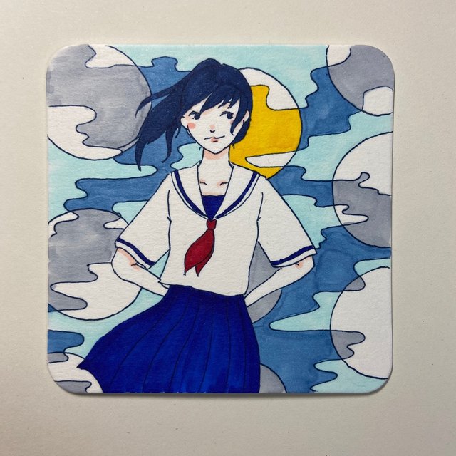 送料無料 お好きなイラストと2枚で500円 夏におすすめ セーラー服の青色女の子 9cm角イラストカード 類似品オーダー受付 ハンドメイドマーケット Minne 送料無料 お好きなイラストと2枚で500円 夏におすすめ セーラー服の青色女の子 9cm角イラストカード 類似品オーダー受付 ハンドメイドマーケット Minne
