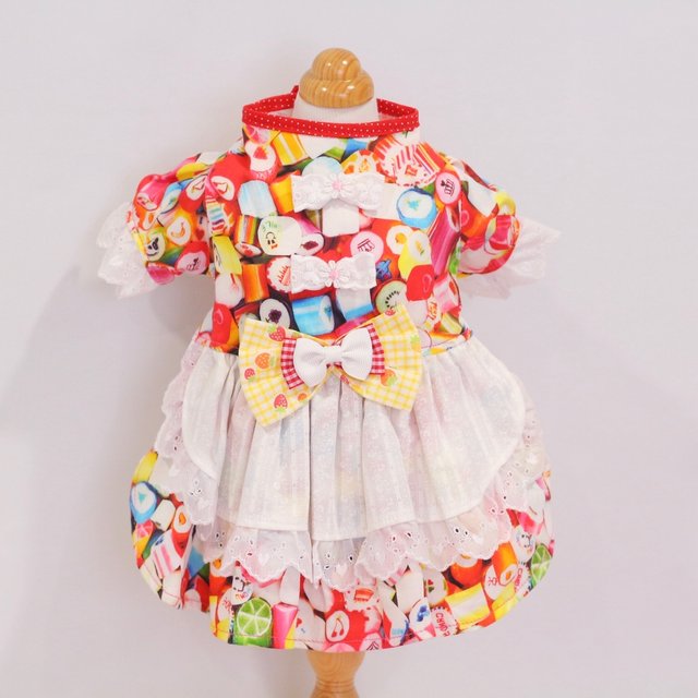 犬服 キャンディーワンピース Ss ハンドメイドマーケット Minne 犬服 キャンディーワンピース Ss ハンドメイドマーケット Minne