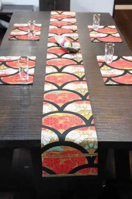豪華テーブルランナー/ランチョンマット/花瓶敷き 正絹袋帯リメイク 