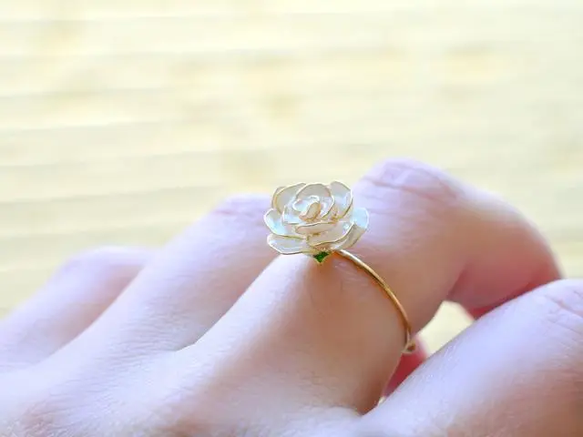 【私は貴方にふさわしい】白いバラの指輪 