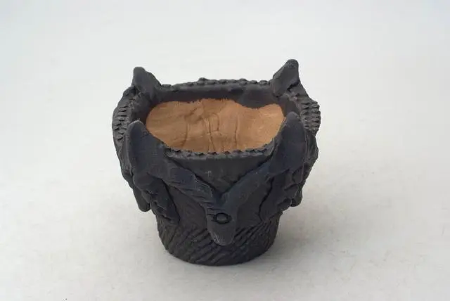 陶器製（2号ポット相当）縄文植木鉢 jomon-SS-8718
