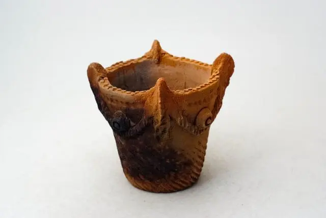 陶器製（3号ポット相当）縄文植木鉢 jomon-S-8403