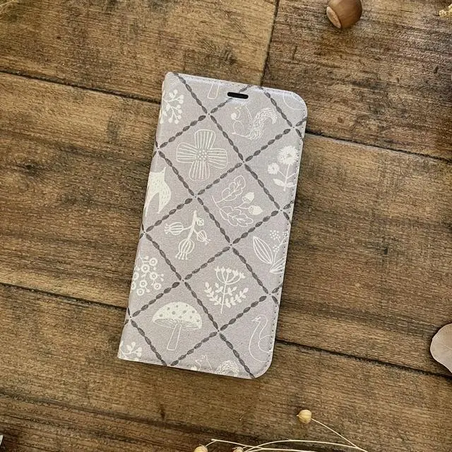 minori - gray/ 手帳型スマホケース【iPhone】