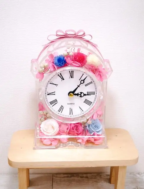 ピンクとブルーの花時計
