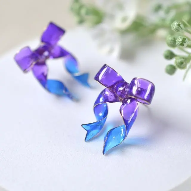 Ｍ୨୧クリアグラデーション（パープル×ブルー）classical M-size ribbons