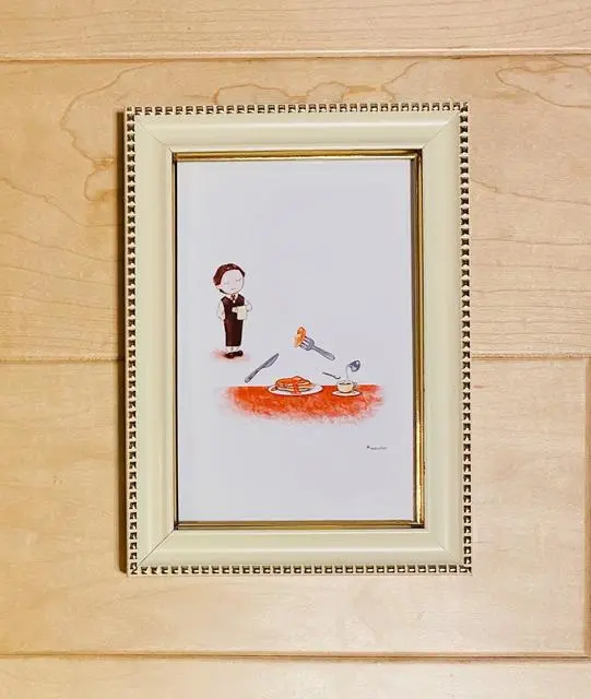 見えないお客様 かわいい おしゃれ イラスト コーヒー 手描き カフェ パンケーキ 透明人間 スチームパンク ミニ額 アンティーク ハンドメイドマーケット Minne 見えないお客様 かわいい おしゃれ イラスト コーヒー 手描き カフェ パンケーキ 透明人間 スチームパンク ミニ額 アンティーク ハンドメイドマーケット Minne